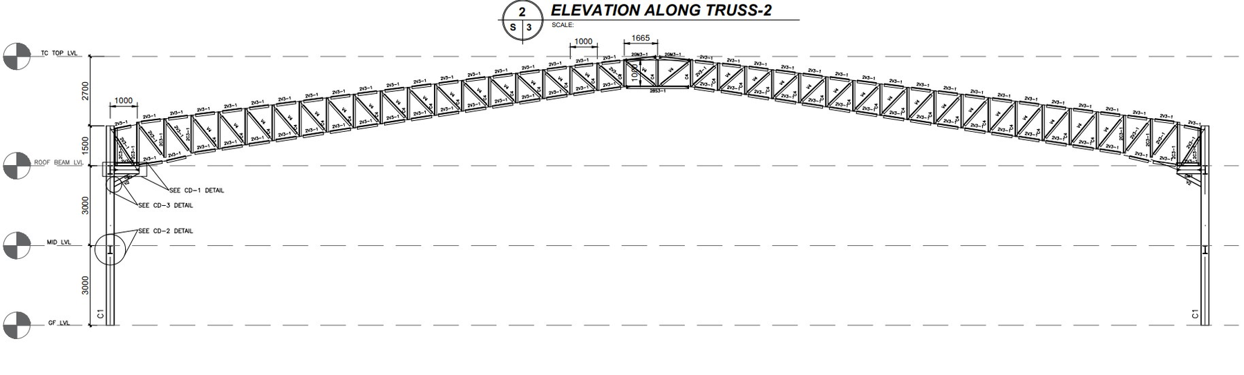 Long-span steel truss elevation, Tarlac cockpit arena