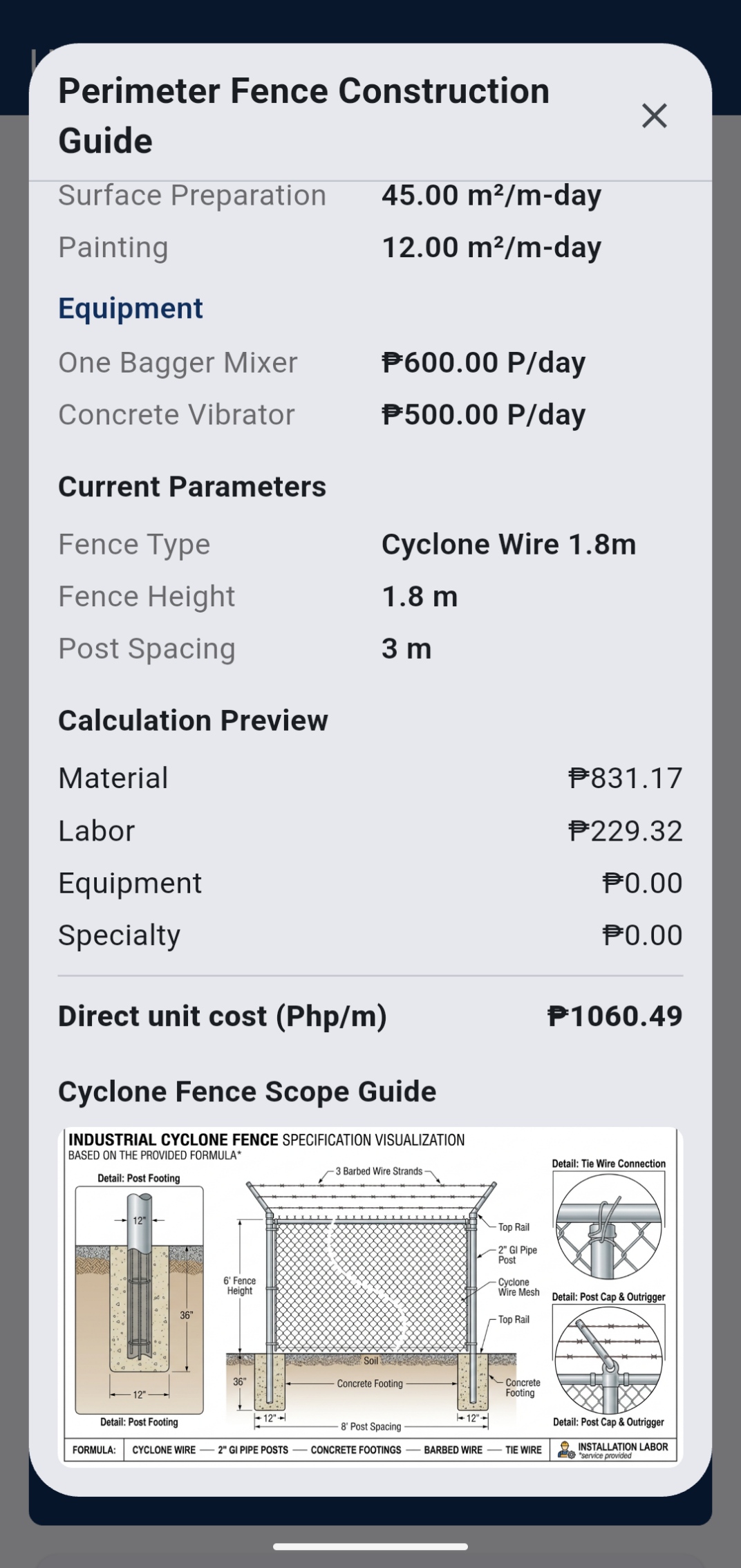 Unit Cost Analysis screenshot 2