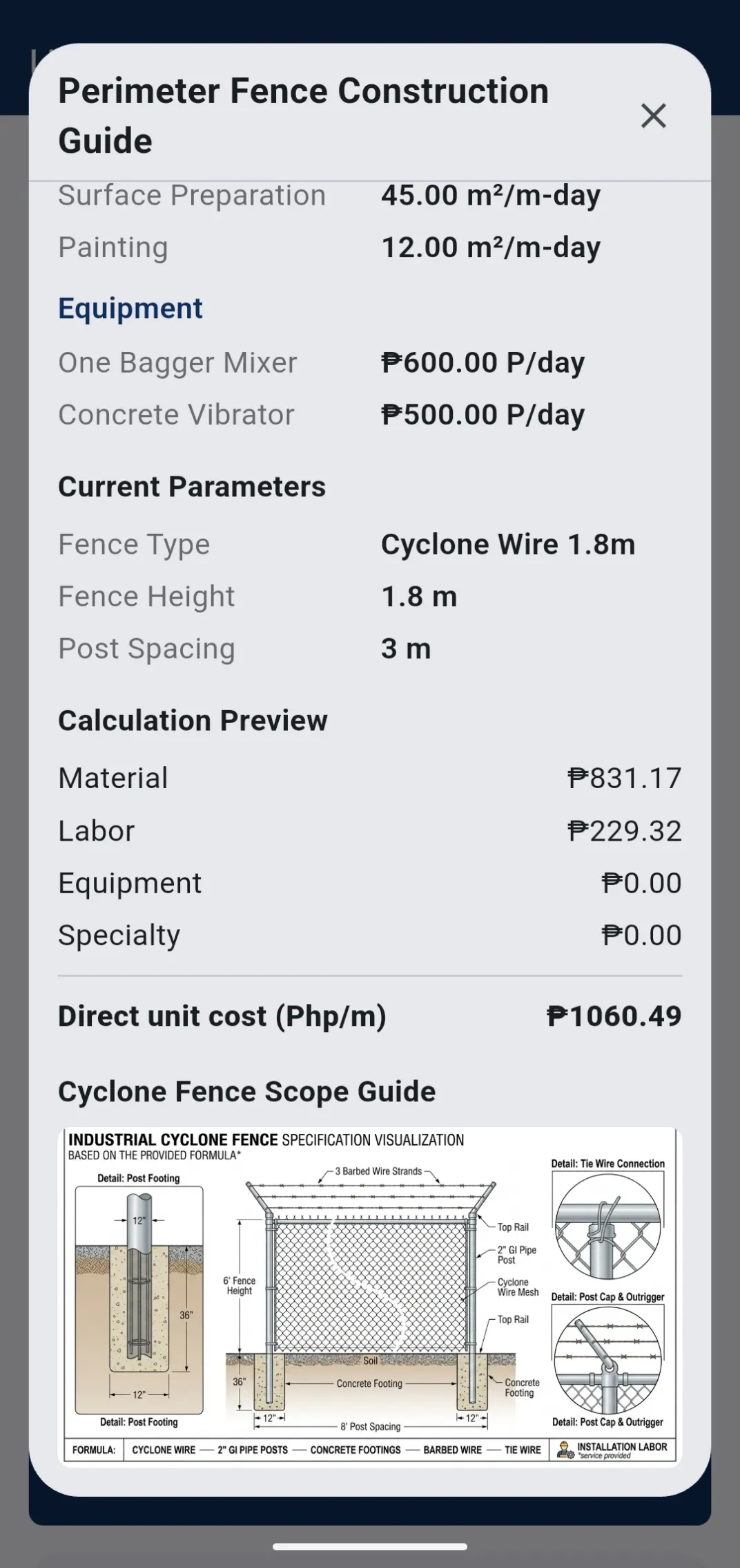 Unit Cost Analysis screenshot 2