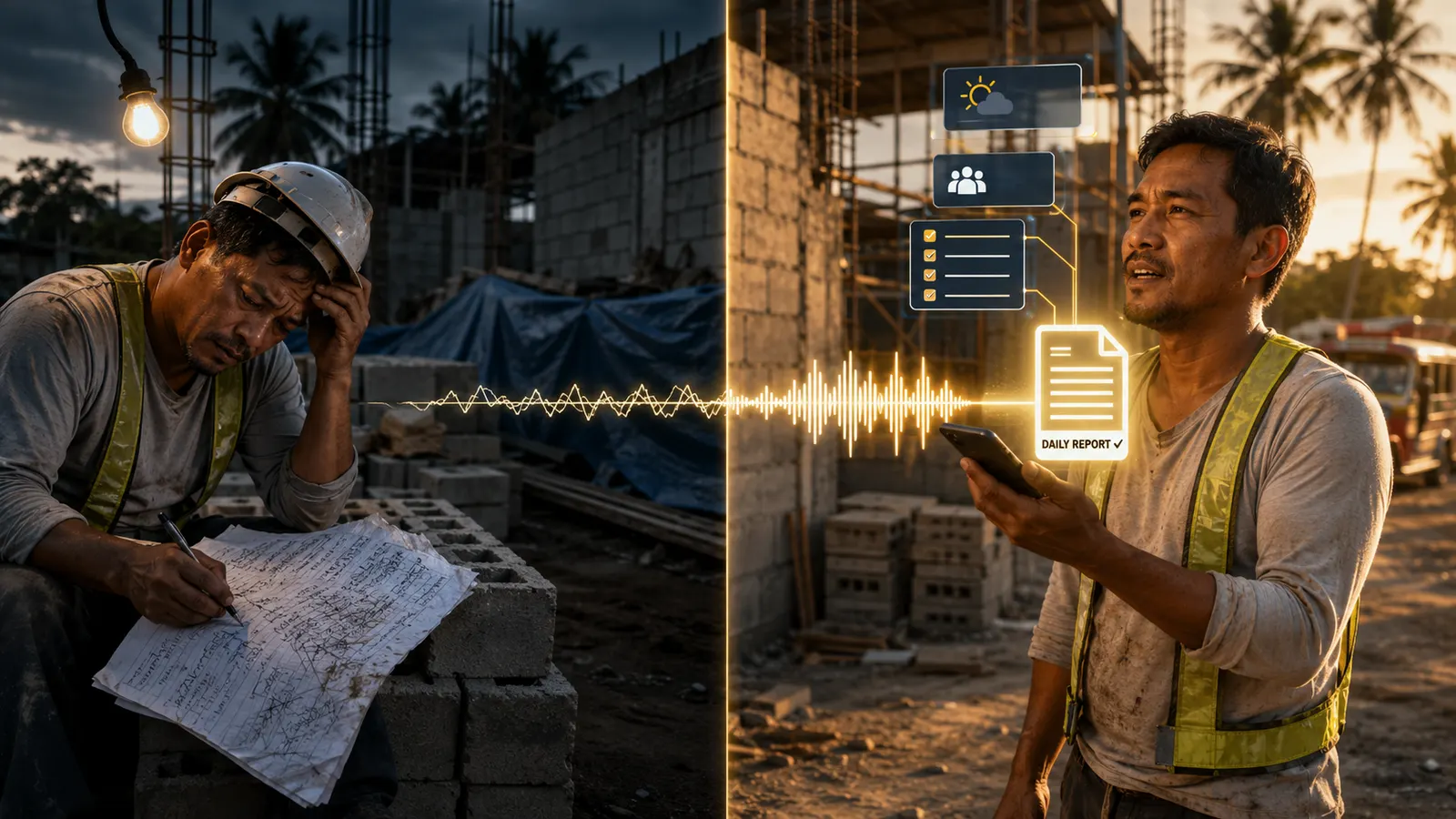 Daily construction report format Philippines — free template and voice-to-report app