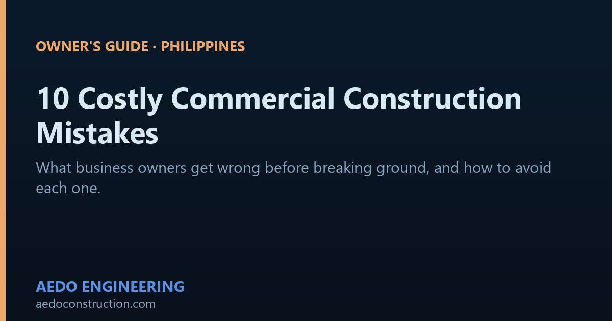 Commercial construction mistakes to avoid before starting a business building project in the Philippines