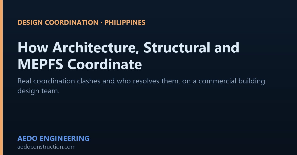 Architecture, structural and MEPFS design coordination on a commercial building