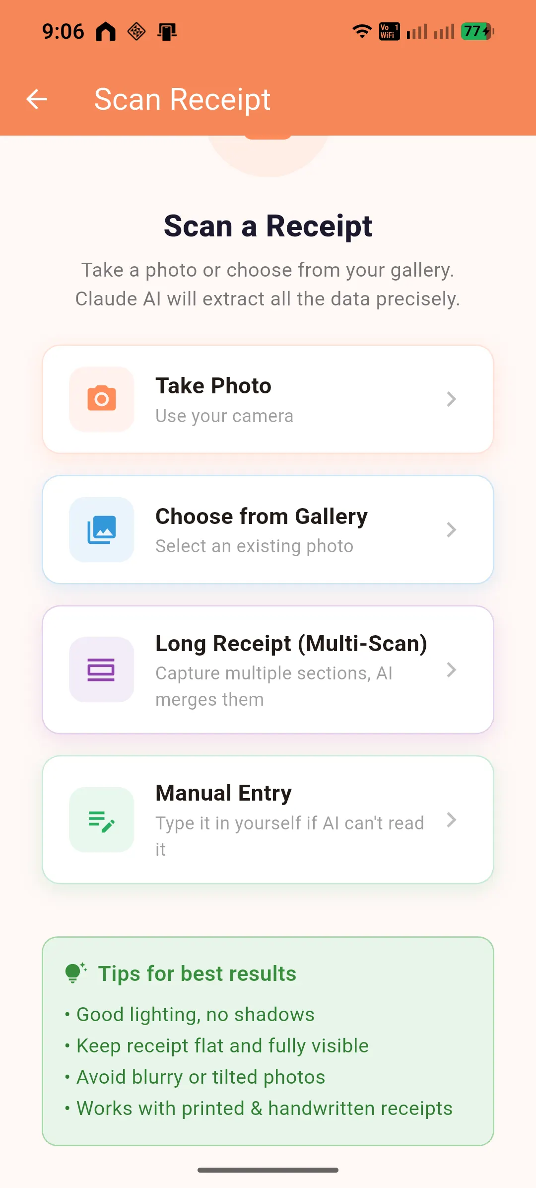 Receipt Scanner screenshot 1
